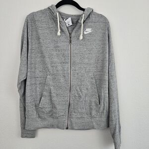 Gray Nike Zip Up Lightweight Hoodie